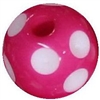 14mm Hot Pink Polka Dot Acrylic Bubblegum Bead