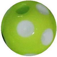 14mm Lime Green Polka Dot Bubblegum Bead