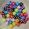 14mm Assorted Color Polka Dot Bubblegum Beads