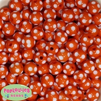 14mm Orange Polka Dot Acrylic Bubblegum Beads