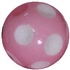 14mm Pink Polka Dot Acrylic Bubblegum Bead