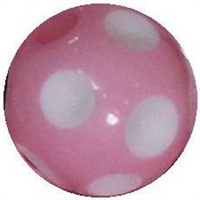 14mm Pink Polka Dot Acrylic Bubblegum Bead