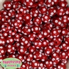 14mm Red Polka Dot Bubblegum Beads