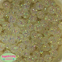 14mm Clear Rhinestone Bubblegum Beads