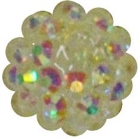 14mm Clear Rhinestone Bubblegum Beads