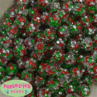 14mm Christmas Confetti Rhinestone Beads Bulk