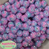 14mm Easter Confetti Rhinestone Bubblegum Beads