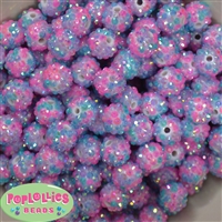 14mm Easter Confetti Rhinestone Bubblegum Beads