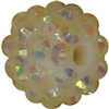 14mm Cream Rhinestone Bubblegum Beads