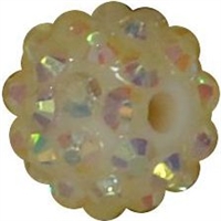 14mm Cream Rhinestone Bubblegum Beads