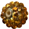 14mm Gold Metallic Rhinestone Bubblegum Beads