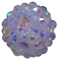 14mm Ice Lavender Rhinestone Bubblegum Beads