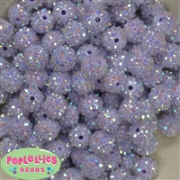 14mm Ice Lavender Rhinestone Bubblegum Beads