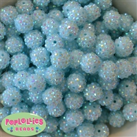 14mm Ice Mint Rhinestone Bubblegum Beads