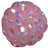 14mm Ice Pink Rhinestone Bubblegum Beads