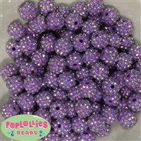 14mm Lavender Rhinestone Bubblegum Beads Bulk