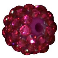 14mm Rose Rhinestone Bubblegum Beads