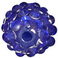 14mm Royal Blue Rhinestone Bubblegum Beads