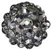 14mm Silver Rhinestone Bubblegum Beads