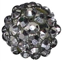 14mm Silver Rhinestone Bubblegum Beads