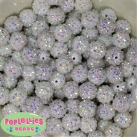 14mm Clear Rhinestone Bubblegum Beads Bulk