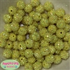 14mm Yellow Rhinestone Bubblegum Beads