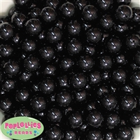 Bulk 14mm Black Solid Bubblegum Beads