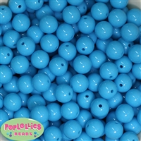 14mm Sky Blue Acrylic Bubblegum Beads