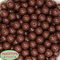 14mm Brown Acrylic Bubblegum Beads