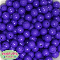 14mm Dark Purple Solid Bubblegum Beads