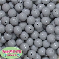 14mm Gray Acrylic Bubblegum Beads