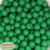 14mm Emerald Green Acrylic Bubblegum Beads