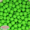 14mm Lime Solid Bubblegum Beads