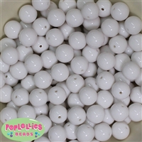 14mm White Acrylic Bubblegum Beads