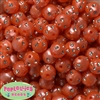 16mm Orange Bling Pearl Beads 20pc