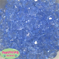 16mm Clear Baby Blue Facet Beads 20pc