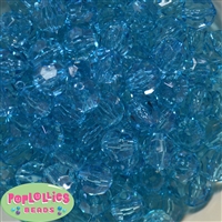 16mm Clear Cyan Blue Facet Beads 20pc