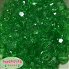16mm Clear Green Facet Beads 20pc