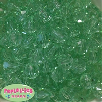 16mm Clear Mint Green Facet Beads 20pc