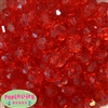 16mm Clear Red Facet Beads 20pc