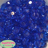 16mm Clear Royal Blue Facet Beads 20pc