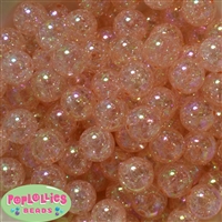 16mm Coral Crackle Acrylic Bubblegum Beads