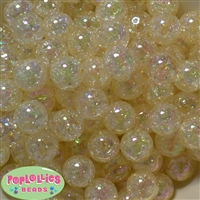 16mm Cream Crackle Acrylic Bubblegum Beads
