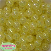 16mm Yellow Crackle Acrylic Bubblegum Beads