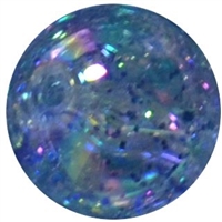 16mm Clear Baby Blue Glitter Acrylic Gumball Bead