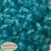 16mm Clear Cyan Blue Glitter Acrylic Gumball Bead