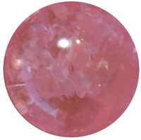 16mm Clear Pink Glitter Acrylic Gumball Bead