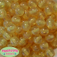 16mm ClearYellow Glitter Acrylic Gumball Bead