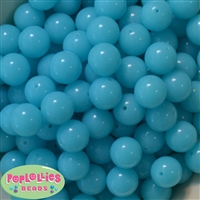 16mm Neon Sky Blue Bubblegum Beads