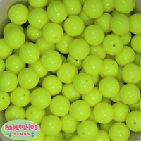 Bulk 16mm Neon Yellow Beads 100pc